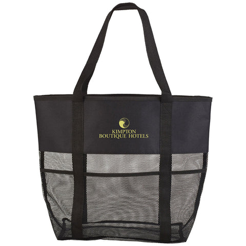 Custom Bullet Black Utility Beach Tote