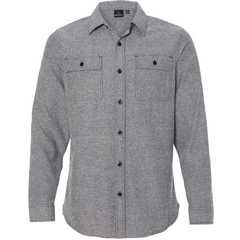 Corporate Burnside Men's Heather Grey Long Sleeve Solid Flannel Shirt