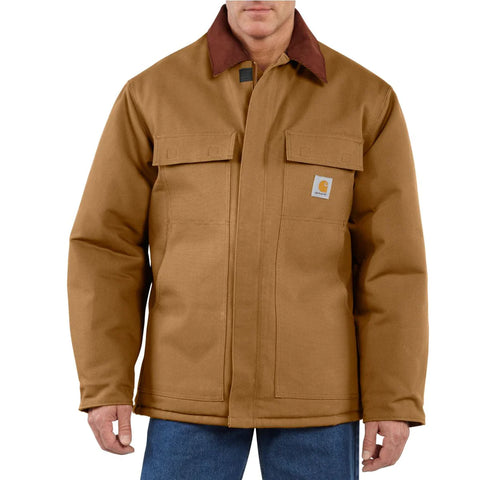 Corporate Carhartt Men's Brown Duck Arctic Quilt-Lined Traditional Coat