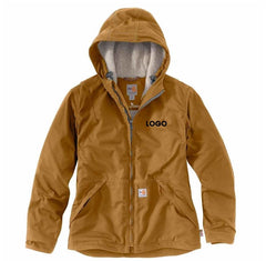 Carhartt Women's Carhartt Brown Full Swing Quick Duck Sherpa-Lined Flame-Resistant Jacket