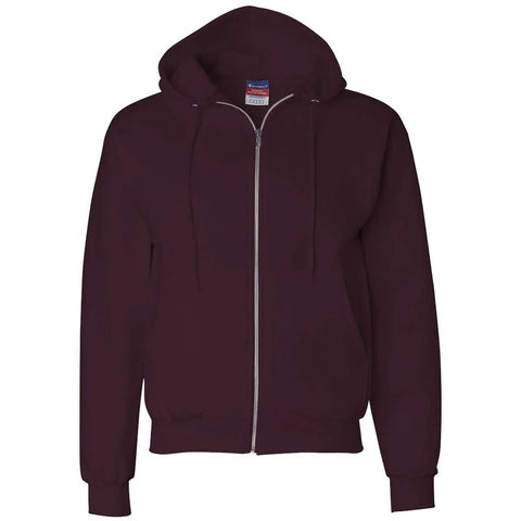 Custom Champion Men's Maroon Eco 9-Ounce Full Zip Hood