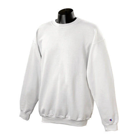 Logo-Branded Champion Men's White Crewneck Sweatshirt