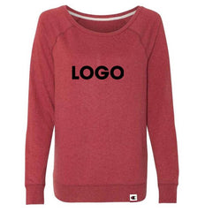 Champion Women's Carmine Red Heather Originals French Terry Boat Neck Sweatshirt