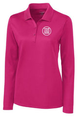 Clique Women's Ribbon Pink Long Sleeve Ice Pique Polo