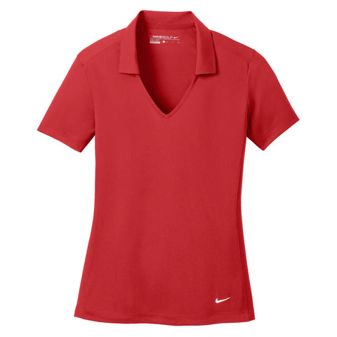 Custom Custom Nike Women's Red Dri-FIT Short Sleeve Vertical Mesh Polo