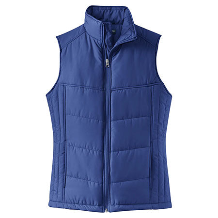 Custom Port Authority Women's Mediterranean Blue/Black Puffy Vest