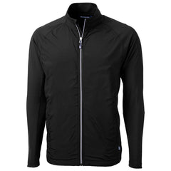 Branded Cutter & Buck Men's Black Adapt Eco Knit Hybrid Recycled Full Zip Jacket