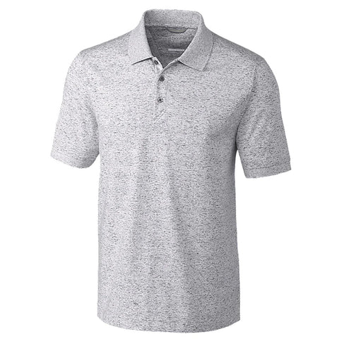 Embroidered Cutter & Buck Men's Elemental Grey DryTec Advantage Space Dye Polo