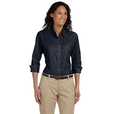 Custom Devon & Jones Women's Perfect Fit Three-Quarter Sleeve Stretch Poplin Blouse