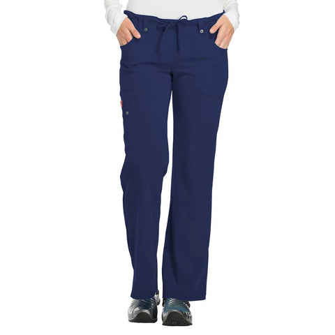 Custom Dickies Women's Navy Xtreme Stretch Mid Rise Drawstring Cargo Pant