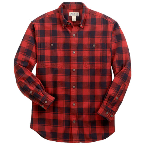 Embroidered Duluth Men's Box Car Red Free Swingin' Flannel Relaxed Fit Shirt