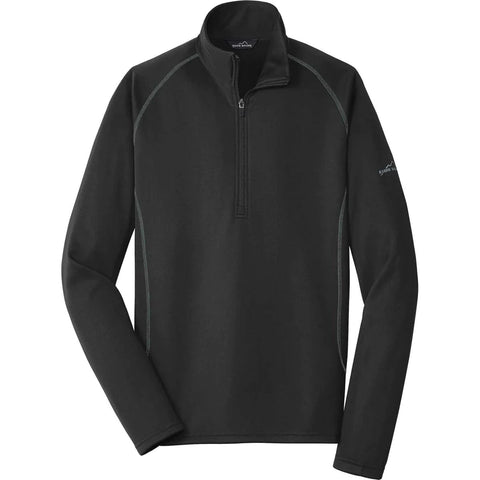 Branded Eddie Bauer Men's Black 1/2-Zip Base Layer Fleece