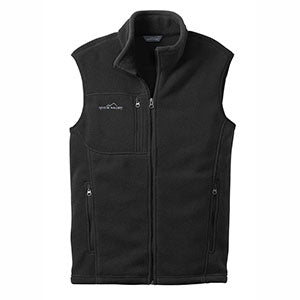 Embroidered Eddie Bauer Men's Black Fleece Vest