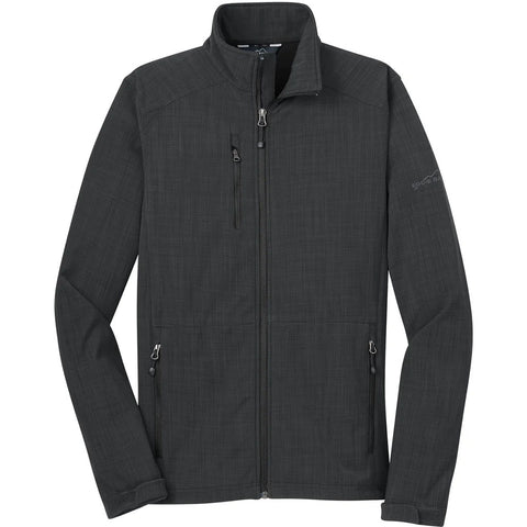 Custom Eddie Bauer Men's Grey Shaded Crosshatch Softshell Jacket