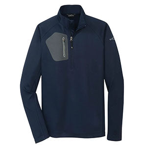 Logo-Branded Eddie Bauer Men's River Blue Half Zip Performance Fleece Jacket