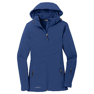 Custom Eddie Bauer Women's Admiral Blue Hooded Softshell Parka