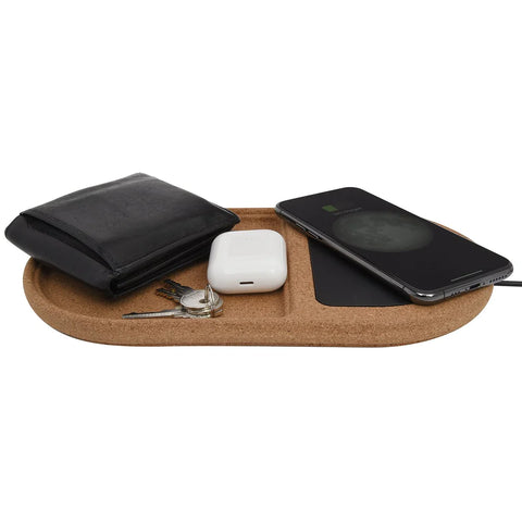 Printed HIT Cork Wireless Charging Pad Desktop Organizer