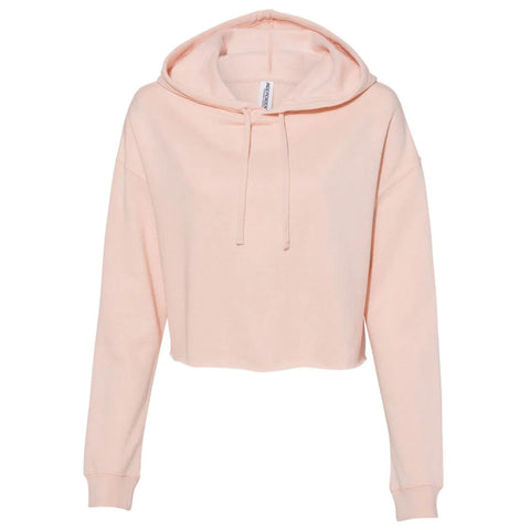 Custom Independent Trading Co. Women's Blush Lightweight Cropped Hooded Sweatshirt