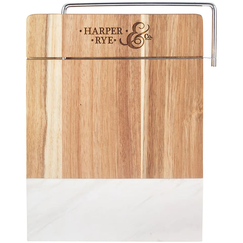 Custom Leed's Marble Marble and Acacia Wood Cheese Cutting Board