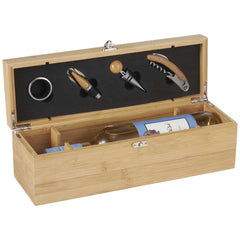 Corporate Leed's Natural Bamboo Wine Case Set