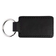 Debossed Leeman Black Tuscany PU Leather Rectangle Key Ring