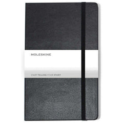 Debossed Moleskine Black Hard Cover Plain Large Notebook (5" x 8.25")