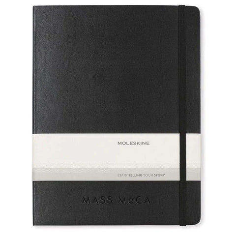 Debossed Moleskine Black Hard Cover X-Large Double Layout Notebook