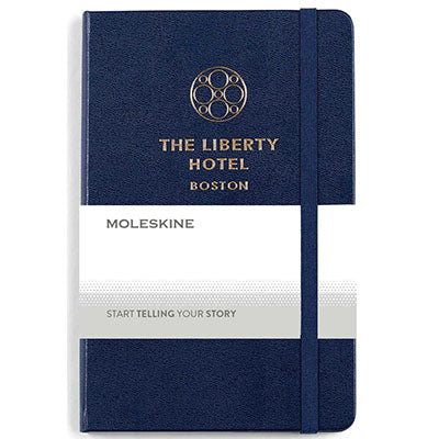 Custom Moleskine Navy Blue Hard Cover Ruled Medium Notebook