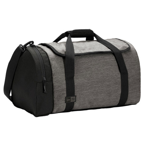 Custom New Era Black Twill Heather/Black Legacy Duffel