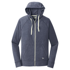 Corporate New Era Men's True Navy Heather Sueded Cotton Full Zip Hoodie