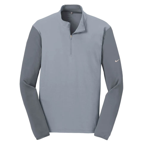 Company Logo Nike Men's Light Grey/Dark Grey Dri-FIT Mix Half Zip Pullover