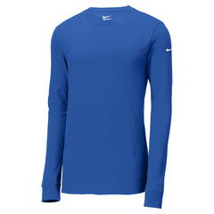 Custom Nike Men's Rush Blue Core Cotton Long Sleeve Tee