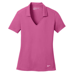 Corporate Nike Women's Pink Dri-FIT Short Sleeve Vertical Mesh Polo