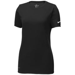 Nike Women's Black Dri-FIT Cotton and Poly Scoop Neck Tee