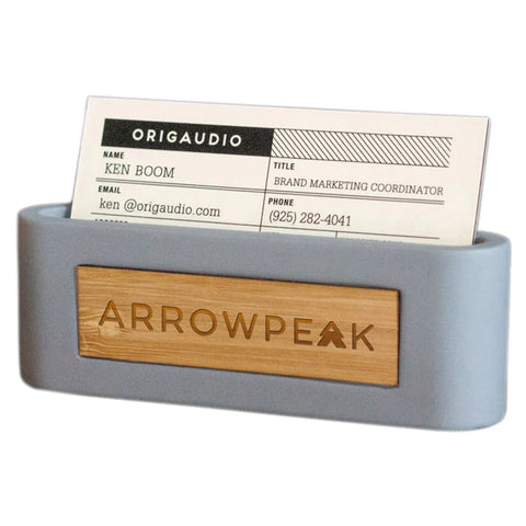 Custom Origaudio Grey Stick and Stone Business Card Holder