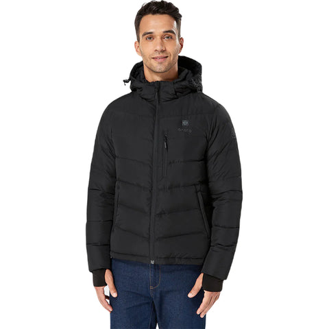 Custom Ororo Men's Black Heated Down Jacket