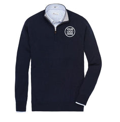 Peter Millar Men's Navy Cashmere Quarter Zip