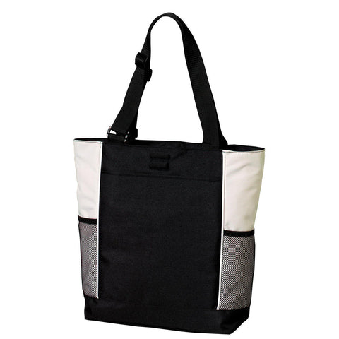 Custom Port Authority Black/ Stone Improved Panel Tote