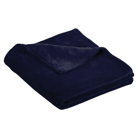 Logo-Embroidered Port Authority Deep Navy Ultra Plush Blanket
