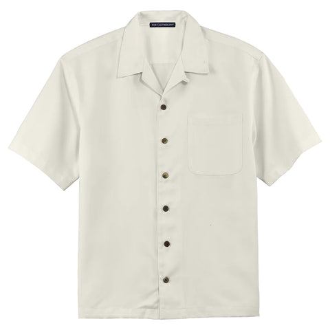 Custom Port Authority Men's Ivory Easy Care Camp Shirt