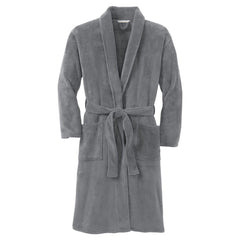 Port Authority Deep Smoke Plush Microfleece Shawl Collar Robe