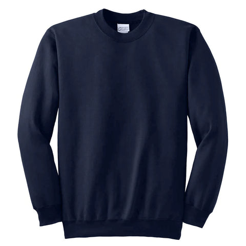 Custom Port & Company Navy Ultimate Crewneck Sweatshirt