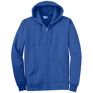 Custom Port & Company Royal Blue Ultimate Full Zip Hooded Sweatshirt