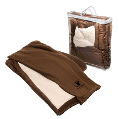 Primeline Brown Micro Mink Sherpa Blanket