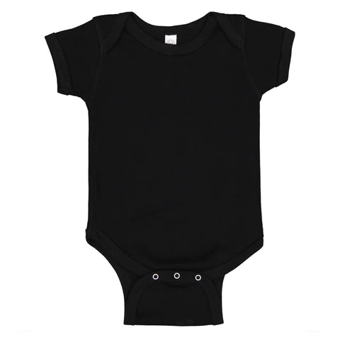 Custom Rabbit Skins Black Infant Baby Rib Onesie