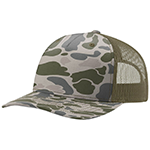 Blend in with custom embroidered Richardson Camo Hats