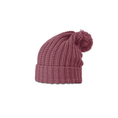 Branded Richardson Burgundy Chunk Pom Beanie with Cuff