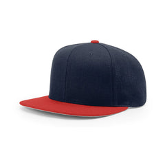 Branded Richardson Navy/Red Lifestyle Structured Combination Wool Flatbill Snapback Cap