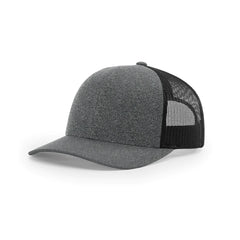 Custom Richardson Black Heather/Black Mesh Back Low Pro Heather Trucker Hat