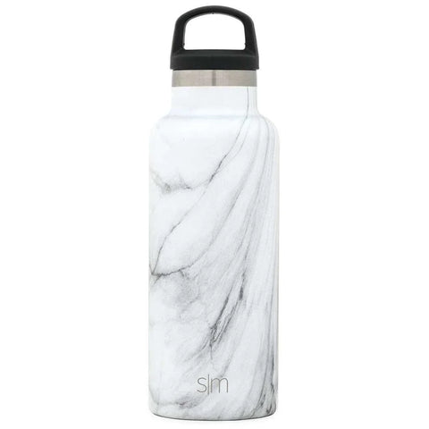 Custom Simple Modern Carrara Marble Ascent Water Bottle - 17oz
